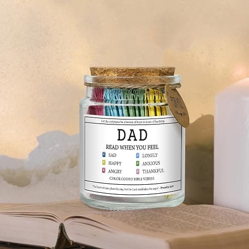 Father's Day Gifts for Dad from Daughter Son, Dad Birthday Gift for Daddy Papa Fathers Day Christian Gifts for Stepdad Step Father in Law Dads Birthday Present Bible Verse Jar thumbnail 7