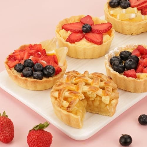 LIFVCNT 1 Inch Deep Mini Tart Pan Set, 6PCS 3.6 Inch Tart Pans with Removable Bottom and Tart Tamper, Nonstick & Durable Bakeware, Ideal for Mini Pies, Tarts, Quiches, Cheesecakes, (Pink) thumbnail 7