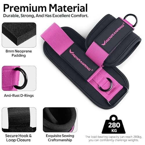 Ankle Resistance Bands, Ankle Bands for Working Out with Cuffs, Ankle Resistance Band, Glutes Workout Equipment, Butt Exercise Equipment for Women Legs and Glutes thumbnail 2