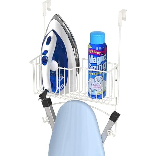 Simple Houseware Over-The-Door/Wall-Mount Ironing Board Holder, White thumbnail 4