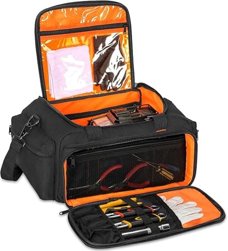 TORIBIO RC Car Bag for 1/14, 1/16 and 1/18 Car, Storage Bag for RC Cars with Bottom Clapboard for Support, Multipocket Protective RC Carry Case Tools Accessories, 15.4"x11.5"x7.4" - Image 1