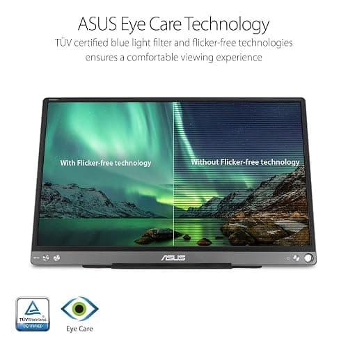 ASUS ZenScreen 15.6” 1080P Portable USB Monitor (MB16ACE) - Full HD (1920 x 1080), IPS, USB Type-C, Eye Care, Anti-Glare Surface, Lite Smart Case, External screen for laptop, 3-Year Warranty,Dark Gray thumbnail 5