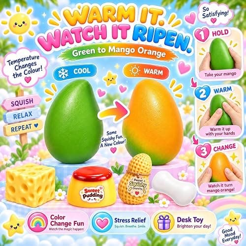 6 Pack Crunchy Squishy Box Slow Crunchy Squishies Mystery Fun Set (6PCS E) | Butter Peanut Pudding Cream Cheese Potato Asmr Filled, Squeeze Stress Ball Rebound Calming Desk Decor Moldable Adults thumbnail 5
