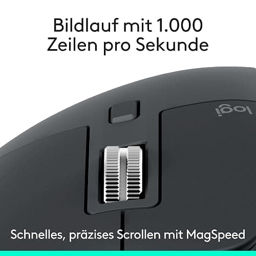 Logitech MX Master 3S – Kabellose Hochleistungs-Maus | Ultraschnelles Scrollen, Ergo, 8K DPI, Abtastung auf Glas, leise Klicks, Bluetooth, Windows, Linux, Chrome - Grafit thumbnail 3