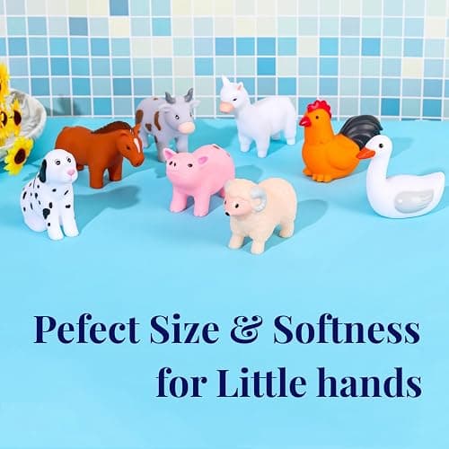 XY-WQ Bath Toys No Hole, for Infants 6-12& Toddlers 1-3, No Hole Bathtub Toys (Animal Ⅱ, 8 Pcs with Mesh Bag) thumbnail 5