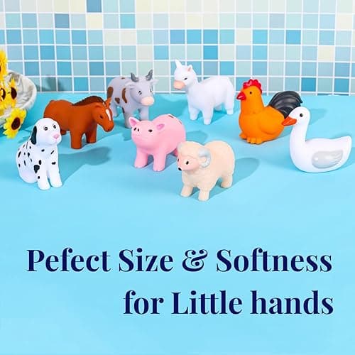 XY-WQ Bath Toys No Hole, for Infants 6-12& Toddlers 1-3, No Hole Bathtub Toys (Animal Ⅱ, 8 Pcs with Mesh Bag) - 8 - AnimalsⅡ thumbnail 5