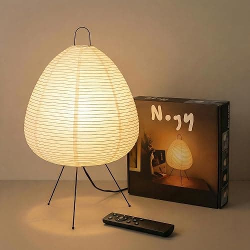 Akari Noguchi Rice Paper Lamp • Dimmable Japanese Paper Lantern Lamp • Japanese Decor Lantern • Cozy Japandi Style • Paper Lantern Light - Image 1