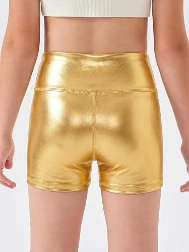 Haloumoning Girls Athletic Shorts Kids High Waisted Dance Biker Shorts | Toddler Girl Gymnastics Shorts, Soft Breathable Fabric, Cheer, Yoga, Running, Volleyball, Workout Shorts thumbnail 3