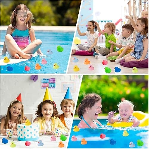 50 Pcs Multicolor Mini Rubber Ducks Baby Bath Toy ,Children Squeak and Float Colored Small Ducks in Bulk Toddlers Shower Duck Decorations Party Favors thumbnail 6