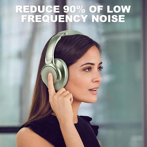TUINYO Bluetooth Headphones Wireless, Over Ear Stereo Wireless Headset 40H Playtime with deep bass, Soft Memory-Protein Earmuffs, Built-in Mic Wired Mode PC/Cell Phones/TV-White thumbnail 2