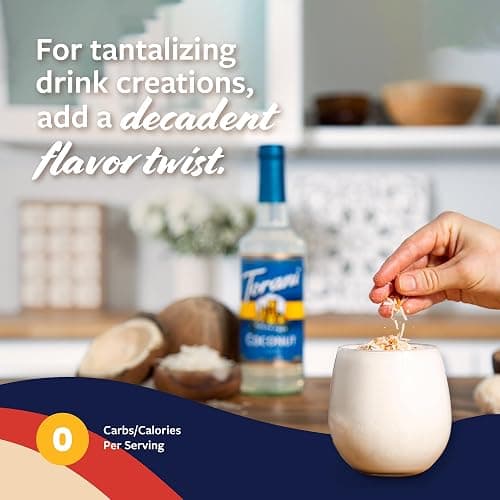 Torani Sugar Free Coffee Syrup, Coconut Flavored Syrup for Drinks, Zero Calorie, Pump Included, 25.4 Fl Oz thumbnail 3