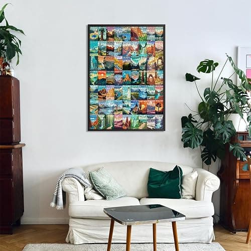 National Parks Puzzle for Adults 1000 Pieces, Travel Poster Landscape Puzzle Including Zion Yellowstone Yosemite, Nature Jigsaw Puzzles Scenery Mountain Scene thumbnail 5