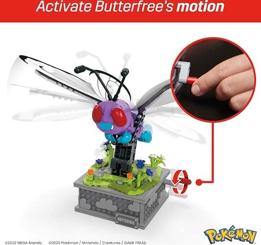 MEGA Pokémon Building Toys Set, Motion Butterfree with 605 Pieces, 7 Inches Tall, Moving Wings, Kids or Adult Collectible thumbnail 3