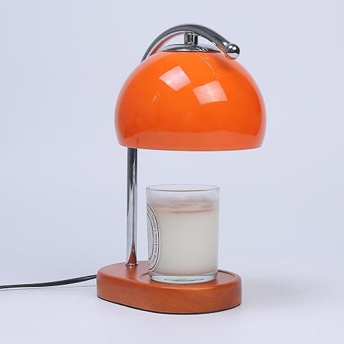 FCTWAKS Mid Century Orange Glass Candle Warmer Lamp with Timer & Dimmer, Mothers Day Birthday Gifts for Women Mom, House Warming Gifts New Home, Wax Warmer Lamp for Bedroom Decor with 2 Bulbs thumbnail 4