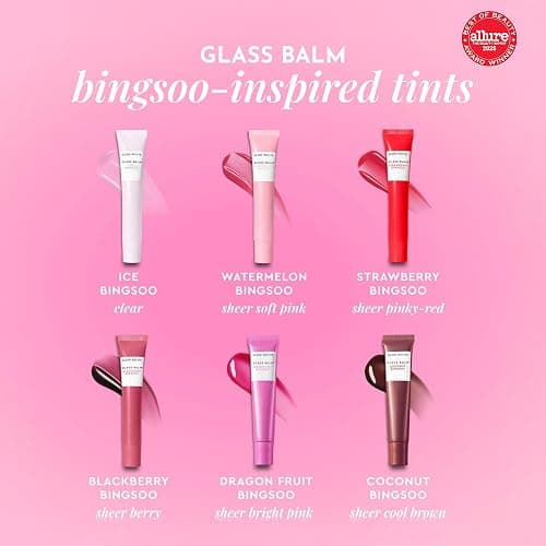 Glow Recipe Glass Balm Lip Treatment - 12Hr Hydrating Lip Balm & Moisturizer with Hyaluronic Acid to Smooth, Plump & Protect from Dryness - Sheer Soft Pink Tint, Watermelon Bingsoo (15 ml) thumbnail 6