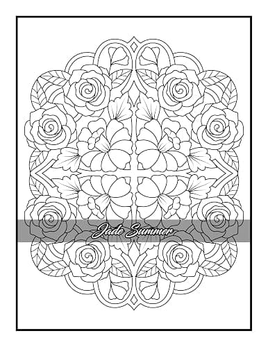 100 Flowers: An Adult Coloring Book with Bouquets, Wreaths, Swirls, Patterns, Decorations, Inspirational Designs, and Much More! thumbnail 60
