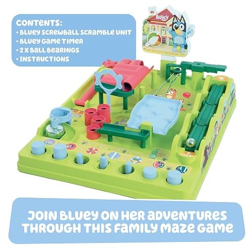TOMY Bluey Screwball Scramble Marble Maze- Beat The Clock Marble Run - Fast Paced Kids Games and Bluey Toys for Birthday Parties - 1-4 Players - Ages 5 Years and Up thumbnail 6
