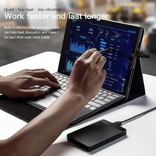 UnionSine Disque Dur Externe Portable 1To Ultra-Mince 2.5" USB 3.0, SATA, Stockage HDD pour PC, Mac, Ordinateur de Bureau, Ordinateur Portable, Wii U, Xbox, PS4 (Noir) HD2510 thumbnail 5