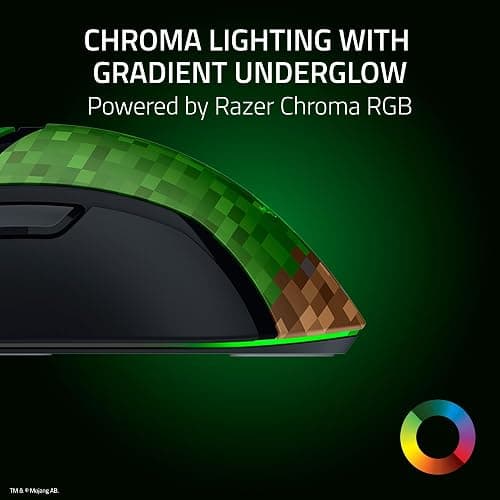 Razer Cobra Wired Gaming Mouse: 58g Lightweight - Gen-3 Optical Switches - Chroma RGB Lighting Underglow - Precise 8500 DPI Optical Sensor - 100% PTFE Mouse Feet - Speedflex Cable - Minecraft Edition thumbnail 5