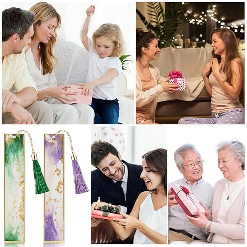 Kaluofan 2PCS Book Marks for Women, Durable Handmade Resin Bookmarks for Mothers, Teachers, Students and Book Lovers on Mother's Day, Teachers' Day, Christmas thumbnail 6