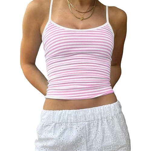 Foidiccx Crop Tank Top Sleeveless Backless Spaghetti Strap Cami Y2k Going Out Camisole Teen Girl Cute Aesthetic Summer Shirt - Image 1