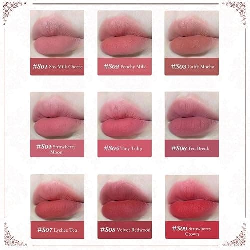 Flower Knows Strawberry Rococo Cloud Lip Cream,Long Lasting Burgundy Matte Lipstick,Hydrating Lip Stain,Transfer & Smudge Proof Velvet Liquid Lipstick for Girls&Women,0.12 Fl Oz(S08 Velvet Redwood) thumbnail 2