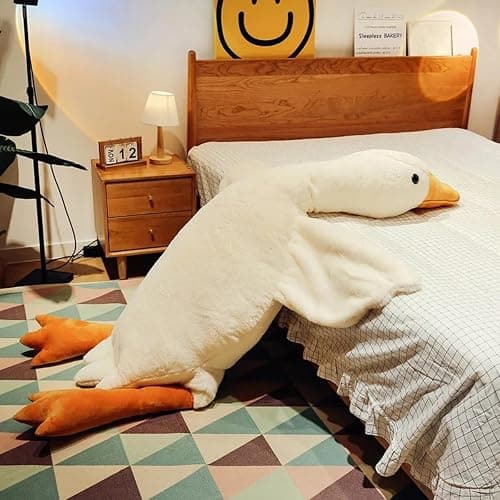 2 Pack White Goose Plush Toys,Plush Pillow Toy Children's Gift,Cute Kawaii Plush Best Gifts for Kids Boys Girls(35.6inch 90cm and 17.6inch 50cm) thumbnail 7