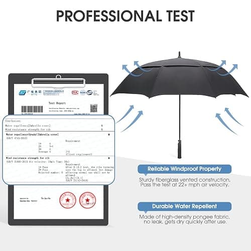G4Free 47/54/62/68 Inch Automatic Open Golf Umbrella Oversize Extra Large Double Canopy Vented Windproof Waterproof Stick Umbrellas thumbnail 2
