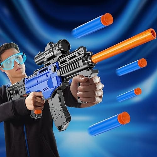 Toy Gun Automatic Sniper Rifle with Lanyard, Electric Realistic Toy Foam Blasters- 200 Darts, Tactical Vest Set, Scope and 2 Clips, Cool Toys for Kids Ages 8-12, Birthday Xmas Gifts for Boys thumbnail 2