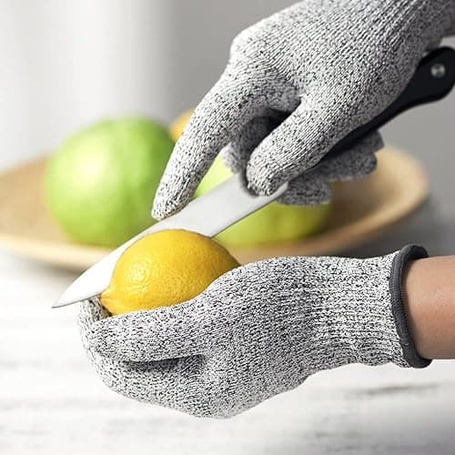 50PCS Kids Kitchen Cooking Set - Crocodile Wooden Kid Safe Knife Cutting Board Apron Gloves Fruit Vegetable Crinkle Cutters Peeler Serrated Edges Plastic Toddlers Knives, Kids Knifes for Real Cooking thumbnail 8