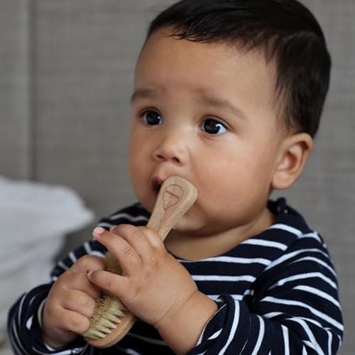 Kokoso Baby - Wooden Brush, Natural Baby Hair Brush - Made with 100% Natural Boar Bristle, for Babies & Toddlers - Gentle on Delicate Hair - Comes with a Jute Bag, Plastic Free thumbnail 6