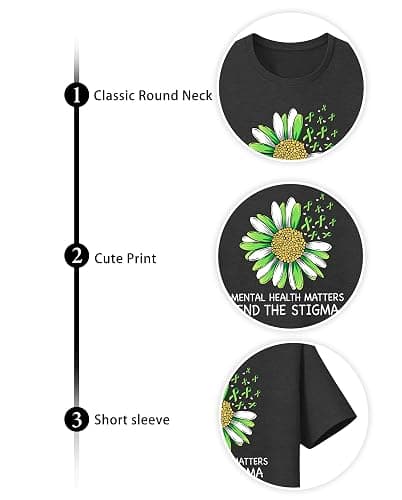 Mental Health Shirt for Men Mental Health Matters Awareness Shirts End The Stigma Short Sleeve Tees Tops thumbnail 7