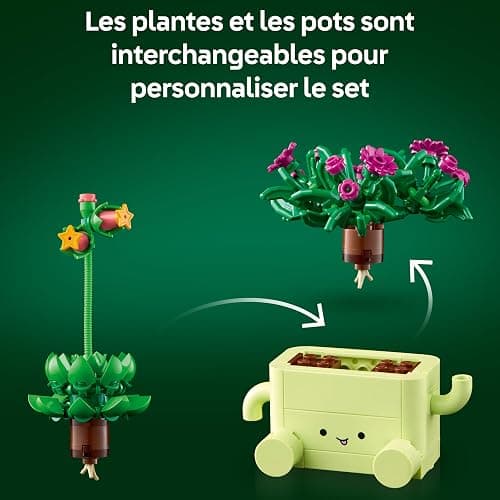 LEGO Botanicals Petites Plantes Dansantes - Set de Fleurs Artificielles - 2 Fausses Plantes & 2 Pots Couleur Pastel pour Décoration de Chambre - Idée de Cadeau DIY pour Fille dès 9 ans ou Adulte 11506 thumbnail 4