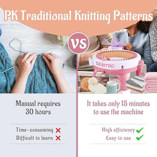 SENTRO Knitting Machine 48 Needles with Row Counter, Crochet Knitting Loom Machine for Beginners thumbnail 3