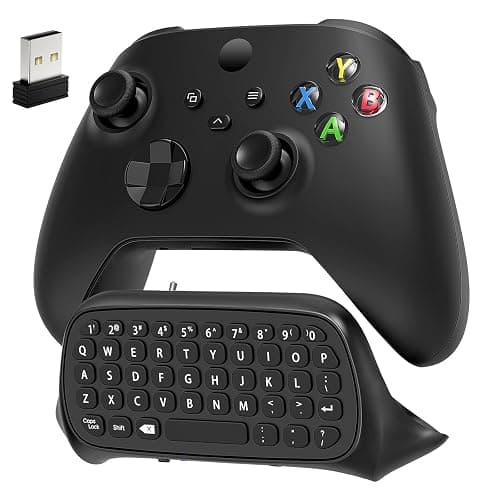 Keyboard for Xbox Series X/S, One/One X/S, Elite One/2 Controller, Wireless Gaming Chatpad Message Keypad with USB Receiver, Audio/Headset Jack Accessories for Xbox (Controller Not Included), Black - Image 1