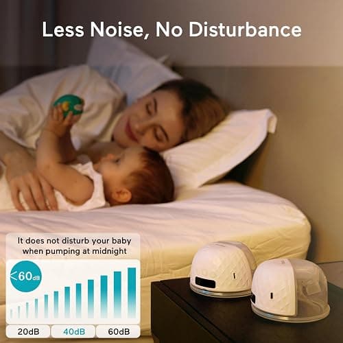 Paruu P10 Hands Free Breast Pump Wearable, 338mmHg Strong Suction, Low Noise, 4 Modes & 9 Levels, Electric Breast Pump Portable, Smart Display, 19/21/24/28mm Insert/Flange, 2 Pack (White) thumbnail 5