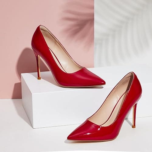Elisabet Tang Women's High Heels Pumps Closed Pointed Toe Stiletto 4inch Heels Classic Office Special Dressy Wedding Pump Shoes thumbnail 5