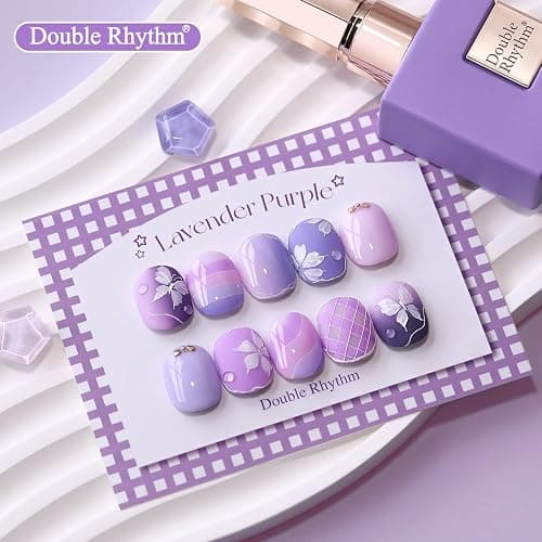 Double Rhythm 6 Pcs 15 ML Gel Polish Set Same Color Same Bottle Soak Off Gel Polish Kit Nail Art Manicure Salon DIY at Home for Women (Light Dark Purple Violet Rose Pink-T6-16) thumbnail 7