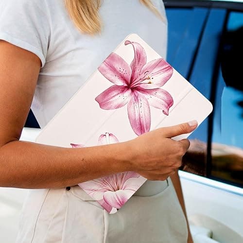 Fycyko Case for iPad (A16) 11th Generation 11 Inch 2025/iPad 10th Generation 10.9 Inch 2022, Aesthetics Flower Pattern Design with Pencil Holder Shockproof Protective Cover,Lily thumbnail 5