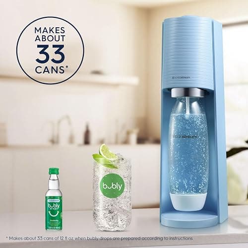 SodaStream Terra Sparkling Water Maker (Misty Blue) with CO2, DWS Bottle and Bubly Drop thumbnail 7