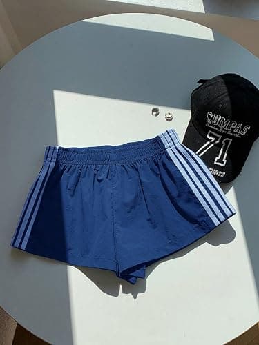 MakeMeChic Women's Striped Summer Shorts Workout Running Shorts Mini Micro Sweat Track Shorts Gym Athletic Wear thumbnail 5