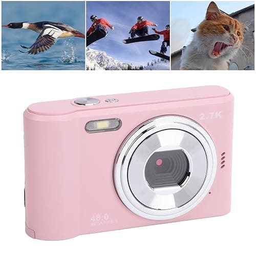 Digital Camera, 2.7K 48MP 8X Zoom Digital Video Camera with 2.4in HD IPS Screen, Built in Flash, Compact Small Camera for Kids Students﻿ (Pink) thumbnail 8