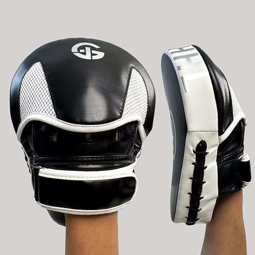 Boxing Pads Curved Punching Focus Mitts Sparring Gear for Boxing,MMA,Muay Thai,Martial Arts Training Equipment，Red/Black,2PCS thumbnail 5