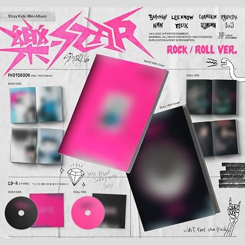 Stray Kids - -Rock-STAR (Strandard - Random Ver.) Photobook + CD-R + Photocard + Panorama Mini Poster + Unit Photocard + Sticker + 2 Pin Badges + 5 Extra Photocards thumbnail 2