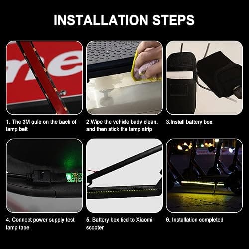 LED Strip Light, SUNJULY Electric Scooter Foldable LED Strip Lights for Skateboard, Scooter, Party and Indoor Outdoor Decoration for Xiaomi M365/m365 pro thumbnail 7