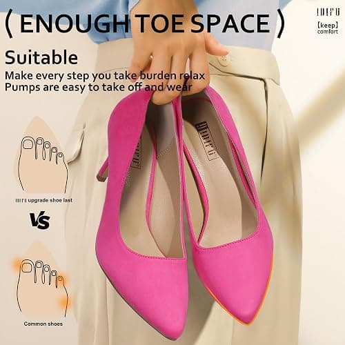 IDIFU IN3 High Heels Pumps Closed Toe Heels Women's Pumps Stiletto Pointed Toe Dress Shoes Wedding Prom Bridal Work Office Bride Guest Trendy Dressy Fashion Comfortable Pump Shoes thumbnail 4