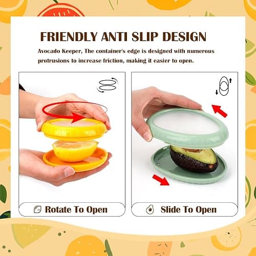 BAOKUA Avocado Saver and Onion Storage 4 Set - Reusable refrigerator avocado storage containers,for fridge Apples, Tomatoes, Tomato, Lemons for Ideal thumbnail 7