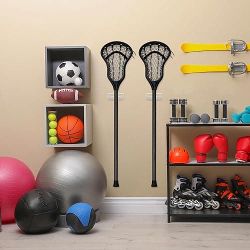 AceOrbit 1 Pcs Lacrosse Stick Wall Mount, Acrylic Standard Size Hockey Stick Wall Mount Ice Hockey Organizer Display Holder for Player's Room, Garage, Locker Space or Home Office (Clear) thumbnail 2