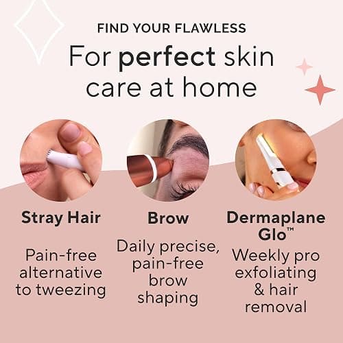 Finishing Touch Flawless Facial Hair Remover for Women, Rose Gold Electric Face Razor with LED Light, Recyclable Packaging thumbnail 10