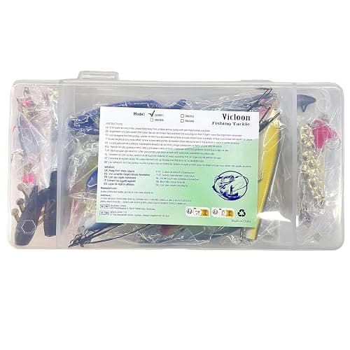 Vicloon 120 PCS Fishing Lures Mixed Including Spinners,VIB,Treble Hooks,Single Hooks,Swivels,Pliers and Tackle Box thumbnail 8